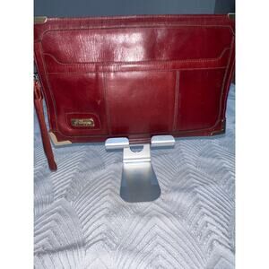 Vintage Philippe Burgundy Leather Clutch Wristlet Classic Elegant